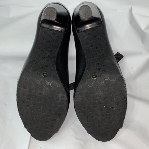 ANTONIO Melani Black Faux Skin Lace up Heels with Peep Toe Size 7M - Picture 10 of 11